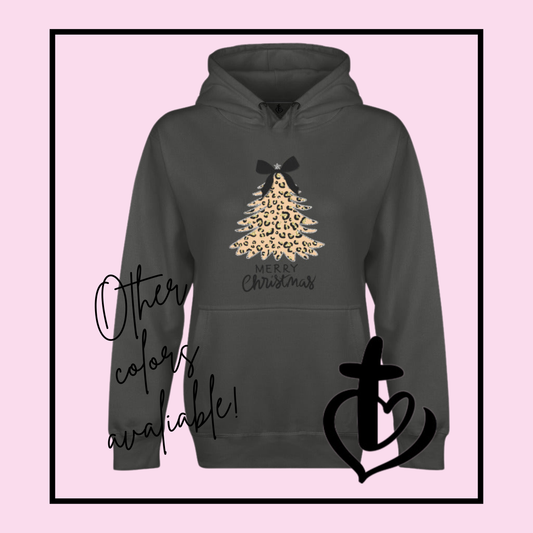 Leopard Merry Christmas Premium Pullover Hoodie